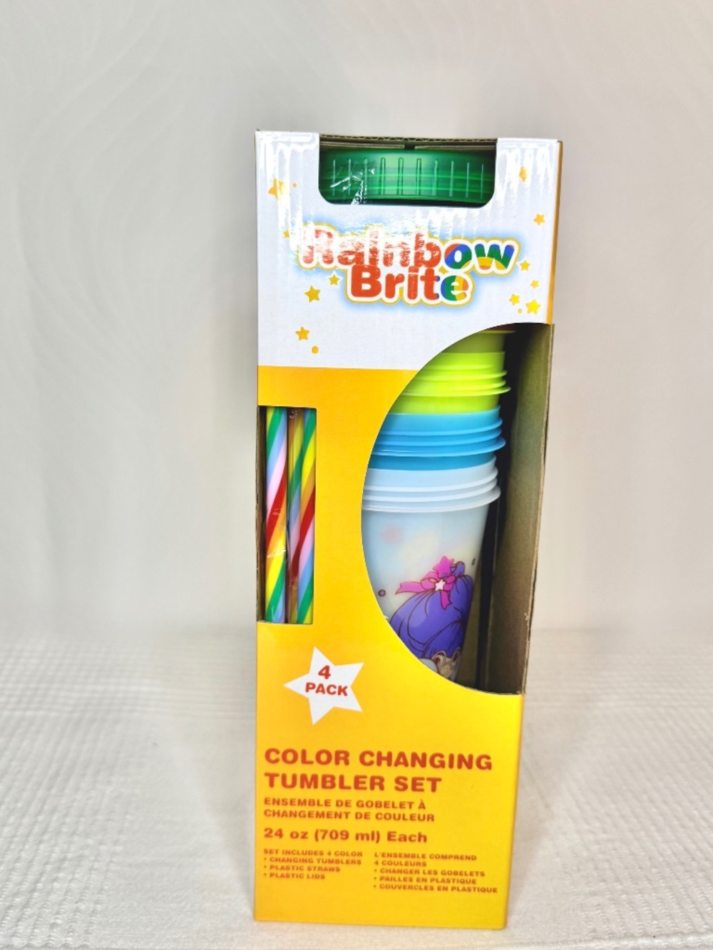 Rainbow Brite Color-Changing Acrylic Tumbler Set Of 4 Reusable